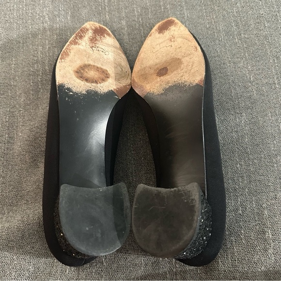 Stuart Weitzman black pumps sparkle heels low SZ 9 prom dance classic neutral - Picture 6 of 8
